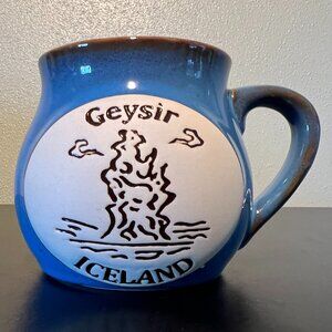 ICELAND Handcrafted Glazed Pottery Souvenir Mug ~ Geysir ~ Geyser ~ Reykjavik